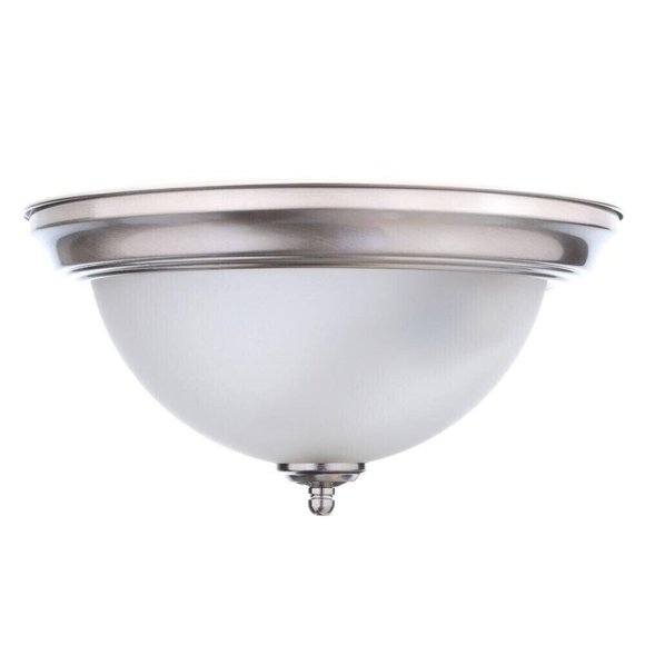 13 in. 2-Light Brushed Nickel Flush Mount - Picture 2 of 6
